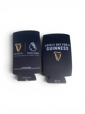 Guinness Premier League Can Koozie Set of 2 Beer Cooler Promo Soccer Collectible